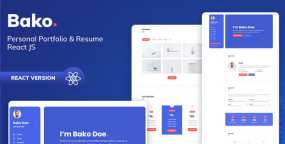 Bako个人作品和简历展示ReactJS模板V1.0.1版