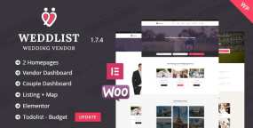 Weddlist婚庆和婚纱摄影企业目录网站WordPress主题V1.7.4版