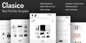 Clasico极简平面设计样机作品展示网站HTML5模板