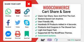 WooCommerce Cart Share and Save购物车保存和社交分享插件V3.0.2