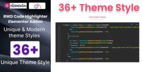 Code Highlighter代码高亮和格式化Elementor组件