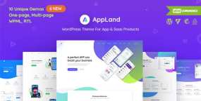 AppLand软件APP/小程序/SaaS项目推介落地页WordPress主题