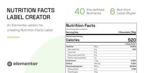 Facts Label营养成分表生成器Elementor组件