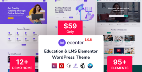Ecenter在线教育平台/售课网站WordPress主题V1.0.8 可导入演示数据