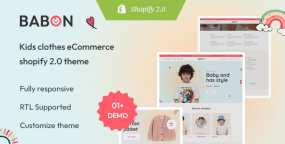 Babon儿童时装童装店购物网站Shopify主题