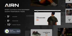 AIRN运动服鞋和健身设备网售平台Shopify 2.0主题