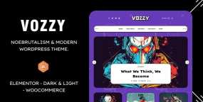 Vozzy现代与新粗野主义个人博客WordPress主题V1.02