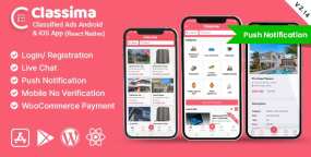 Classima分类商品买方卖方市场React Native双端APP源码V2.39.5
