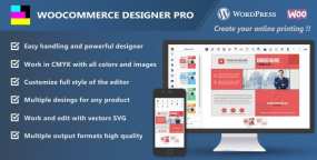 WC Designer Pro在线产品DIY个性化定制设计器WooCommerce插件V1.9.24