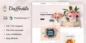Daffodils鲜花礼品和家居装饰品销售网站Prestashop主题