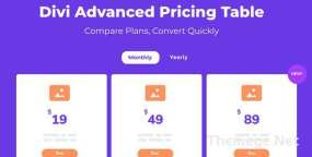 Advanced Pricing Table响应式Divi主题定价表格WordPress插件