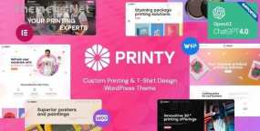 Printy字体设计&印刷服务&T恤设计网WordPress主题