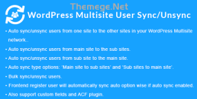 WordPress Multisite User Sync/Unsync破解版2.1.8 多站点用户同步插件