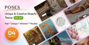 Poses护肤品和泳装跨境销售网Shopify主题
