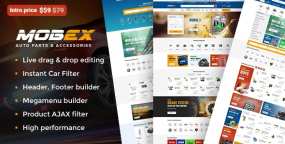 MOBEX(v3.1)在线汽车配件商店模板WordPress主题