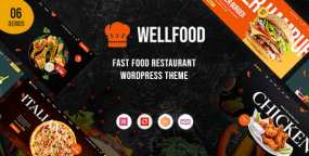 Wellfood(v1.0)餐厅快餐店外卖网站模板WordPress主题