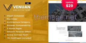 Venuan(v2.0)建筑师和室内设计工作室网站WordPress主题