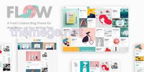 Flowblog破解版v1.8 | 插画样机设计博客网站WordPress主题