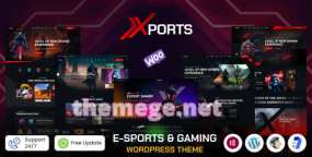Xports主题v1.0.1：电竞战队和游戏社区网站WordPress主题