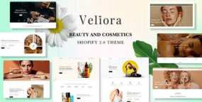 Veliora美妆护肤Shopify主题_洗护美发跨境电商模板