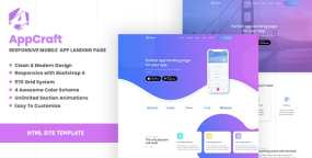 AppCraft -移动APP应用着陆页创意HTML模板 v1.0