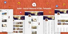Adda -社交网络社区HTML5模板 更新至v1.0