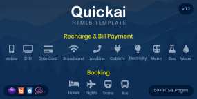Quickai v1.0-充值和账单支付，预订HTML5模板