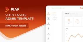 Piaf响应式Vuejs管理面板HTML5网页模板V4.0.2