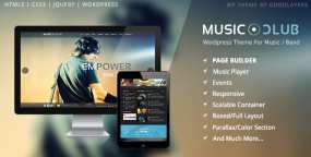WordPress主题Club Music酷炫音乐俱乐部/乐队网站模板V1.8.8