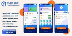 Quick Earn玩游戏幸运抽奖赚金币Android手机APP源码V1.5
