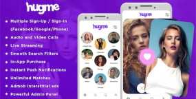 Hugme – 带音频视频通话和直播功能的约会交友Android应用APP源码