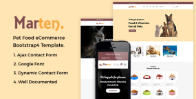 Marten-宠物食品电子商务Bootstrap4 HTML5模板