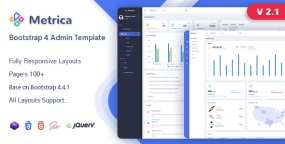 Metrica v2.1-管理面板和仪表板HTML5模板