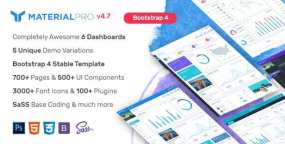 MaterialPro v4.7-遵循Material设计的Bootstrap 4管理面板HTML5模板