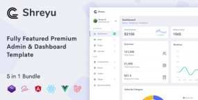 Shreyu管理面板和仪表板模板含Angular/React/Vue/Laravel版本V1.0.2