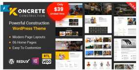 Koncrete建筑施工企业和建筑行业网站WordPress主题