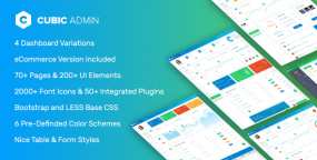 Cubic Admin v1.0-带有前端模板的仪表板+ UI套件框架