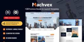 Machvex工业制造Elementor模板_重工机械网站模板