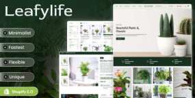 Leafylife绿植电商Shopify主题_室内植物/园艺工具电商模板