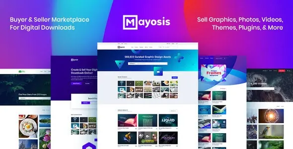 Mayosis汉化版(5.4.6)素材源码虚拟物品销售网站WordPress主题 Mayosis素材源码店网站WordPress主题
