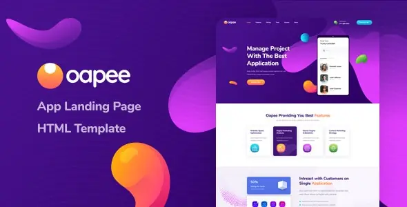 Oapee v1.0-应用APP推介落地页/着陆页HTML5模板