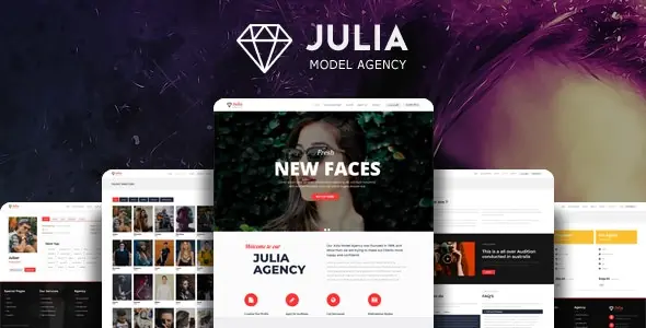 WordPress主题Julia 2.1.4 响应式时装模特经纪公司网站WP主题