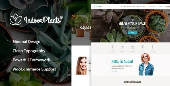Indoor Plants室内绿植和景观园艺公司网站WordPress主题