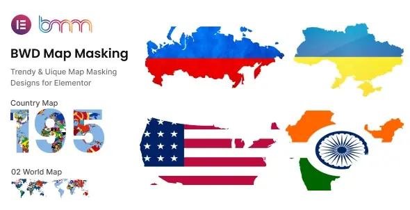 BWD Map Masking国家地图遮罩元素elementor插件1.0 - 图片1