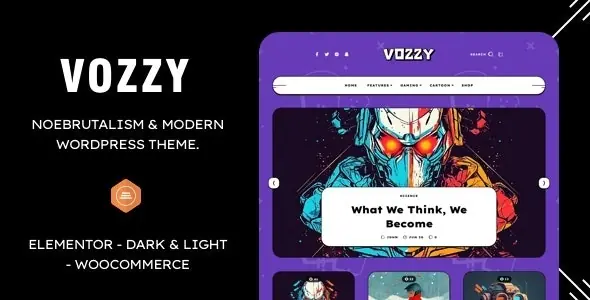 Vozzy现代与新粗野主义个人博客WordPress主题V1.02
