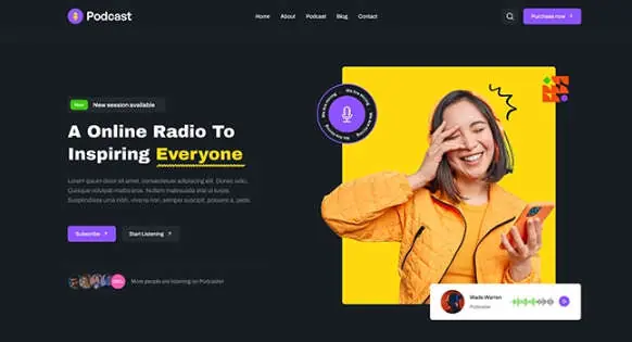 JA Podcast播客和音频博主Joomla网站模板V1.1.1 - 图片1