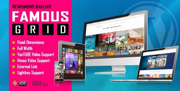 Famous图片视频网格画廊WordPress插件 - 图片1 Famous图片视频网格画廊WordPress插件 - 图片1