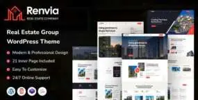 Renvia房地产集团WordPress主题 | 房产中介网站模板