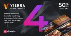 【Vierra v4.0】酒店，度假村，旅馆预订WordPress主题