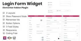 Login Form Widget v1.0.2：登录表单小工具Elementor扩展组件